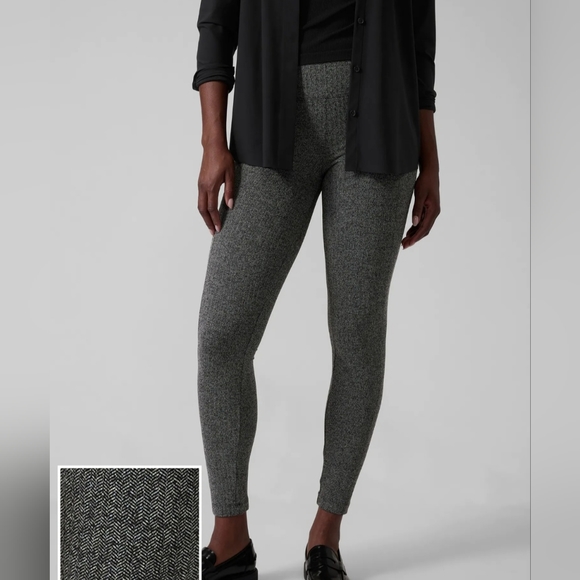 Athleta Delancy Textured Tight Black/Grayish Brown Texture Size 3X W-688 - Picture 4 of 15